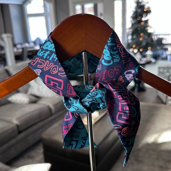 Coach Multicolor Logo Pattern Scarf - Picture 5 of 7